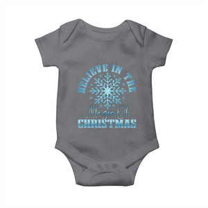 Believe In The Magic Of Christmas Baby Onesie Xmas Snowflake TS11 Charcoal Print Your Wear