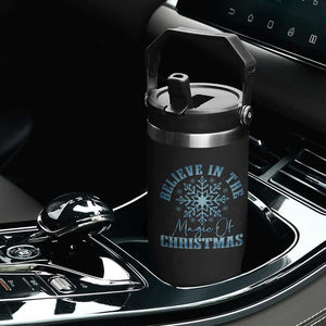 Believe In The Magic Of Christmas Flip Straw Tumbler Xmas Snowflake TS11 Print Your Wear