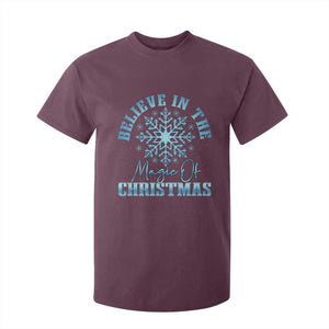 Believe In The Magic Of Christmas T Shirt For Kid Xmas Snowflake TS11 Maroon Print Your Wear