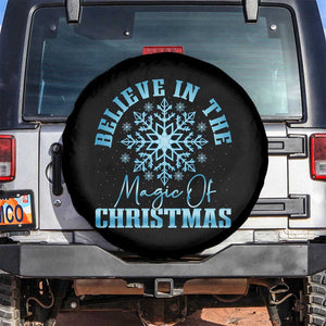 Believe In The Magic Of Christmas Spare Tire Cover Xmas Snowflake TS11 No hole Black Print Your Wear