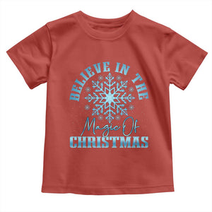 Believe In The Magic Of Christmas Toddler T Shirt Xmas Snowflake TS11 Red Print Your Wear