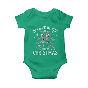 Funny Believe In The Magic Of Christmas Baby Onesie Xmas Skeleton TS11 Irish Green Print Your Wear