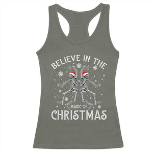 Funny Believe In The Magic Of Christmas Racerback Tank Top Xmas Skeleton TS11 Military Green Print Your Wear