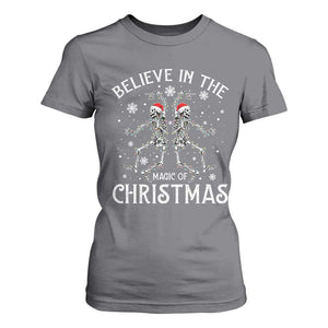 Funny Believe In The Magic Of Christmas T Shirt For Women Xmas Skeleton TS11 Charcoal Print Your Wear