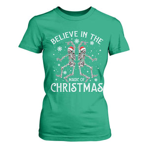 Funny Believe In The Magic Of Christmas T Shirt For Women Xmas Skeleton TS11 Irish Green Print Your Wear