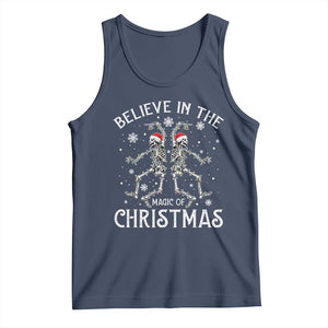 Funny Believe In The Magic Of Christmas Tank Top Xmas Skeleton TS11 Navy Print Your Wear
