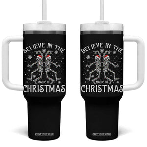 Funny Believe In The Magic Of Christmas Tumbler With Handle Xmas Skeleton TS11 One Size: 40 oz Black Print Your Wear
