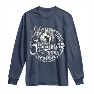 Nordic Christmas Krampus Long Sleeve Shirt Have The Christmas You Deserve Horror Xmas TS11 Navy Print Your Wear