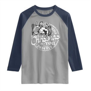 Nordic Christmas Krampus Raglan Shirt Have The Christmas You Deserve Horror Xmas TS11 Sport Gray Navy Print Your Wear