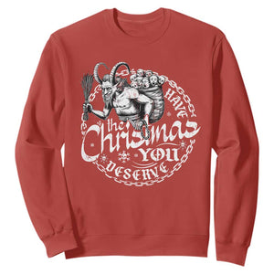 Nordic Christmas Krampus Sweatshirt Have The Christmas You Deserve Horror Xmas TS11 Red Print Your Wear