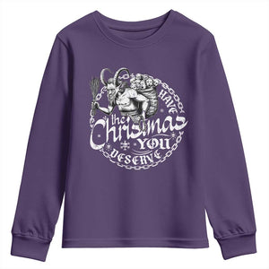 Nordic Christmas Krampus Youth Sweatshirt Have The Christmas You Deserve Horror Xmas TS11 Purple Print Your Wear