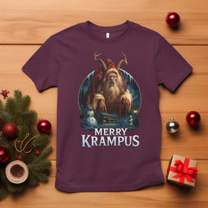 Christmas Krampus T Shirt Merry Krampus Pagan Yule Nordic Xmas TS11 Maroon Print Your Wear