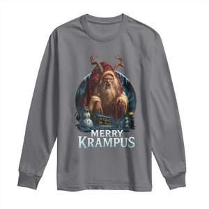 Christmas Krampus Long Sleeve Shirt Merry Krampus Pagan Yule Nordic Xmas TS11 Charcoal Print Your Wear