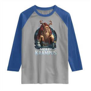 Christmas Krampus Raglan Shirt Merry Krampus Pagan Yule Nordic Xmas TS11 Sport Gray Royal Print Your Wear