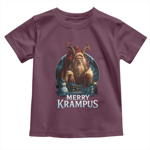 Christmas Krampus Toddler T Shirt Merry Krampus Pagan Yule Nordic Xmas TS11 Maroon Print Your Wear