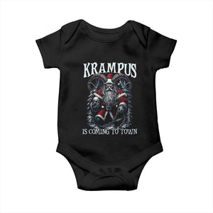 Nordic Christmas Krampus Baby Onesie Krampus Is Coming To Town Horror Holiday Xmas TS11 Black Print Your Wear