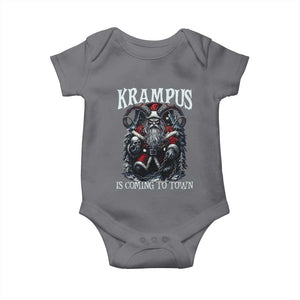 Nordic Christmas Krampus Baby Onesie Krampus Is Coming To Town Horror Holiday Xmas TS11 Charcoal Print Your Wear