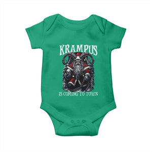 Nordic Christmas Krampus Baby Onesie Krampus Is Coming To Town Horror Holiday Xmas TS11 Irish Green Print Your Wear