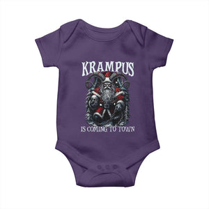 Nordic Christmas Krampus Baby Onesie Krampus Is Coming To Town Horror Holiday Xmas TS11 Purple Print Your Wear
