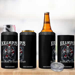 Nordic Christmas Krampus 4 in 1 Can Cooler Tumbler Krampus Is Coming To Town Horror Holiday Xmas TS11 Print Your Wear