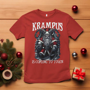 Nordic Christmas Krampus T Shirt Krampus Is Coming To Town Horror Holiday Xmas TS11 Red Print Your Wear