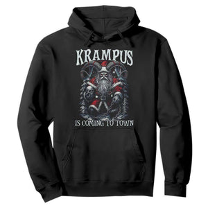 Nordic Christmas Krampus Hoodie Krampus Is Coming To Town Horror Holiday Xmas TS11 Black Print Your Wear