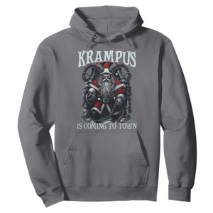Nordic Christmas Krampus Hoodie Krampus Is Coming To Town Horror Holiday Xmas TS11 Charcoal Print Your Wear