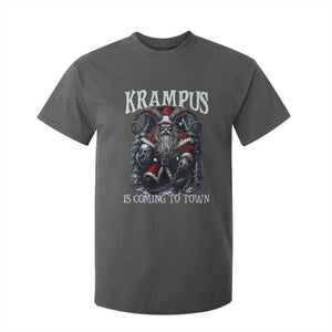 Nordic Christmas Krampus T Shirt For Kid Krampus Is Coming To Town Horror Holiday Xmas TS11 Dark Heather Print Your Wear