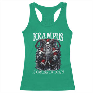 Nordic Christmas Krampus Racerback Tank Top Krampus Is Coming To Town Horror Holiday Xmas TS11 Irish Green Print Your Wear