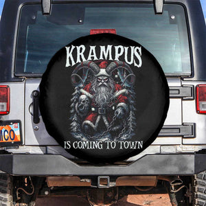 Nordic Christmas Krampus Spare Tire Cover Krampus Is Coming To Town Horror Holiday Xmas TS11 No hole Black Print Your Wear