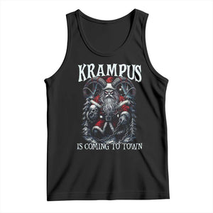 Nordic Christmas Krampus Tank Top Krampus Is Coming To Town Horror Holiday Xmas TS11 Black Print Your Wear
