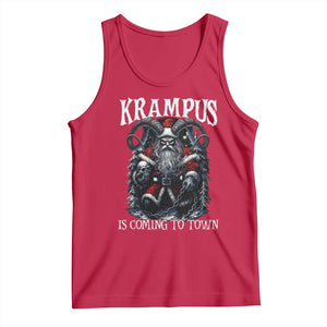 Nordic Christmas Krampus Tank Top Krampus Is Coming To Town Horror Holiday Xmas TS11 Red Print Your Wear