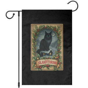 Nordic Christmas Cat Garden Flag Jolakotturinn Yule Cat Icelandic TS11 Black Print Your Wear