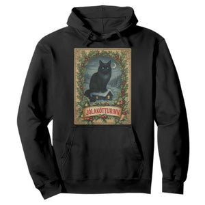 Nordic Christmas Cat Hoodie Jolakotturinn Yule Cat Icelandic TS11 Black Print Your Wear