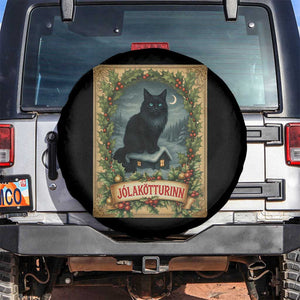 Nordic Christmas Cat Spare Tire Cover Jolakotturinn Yule Cat Icelandic TS11 No hole Black Print Your Wear
