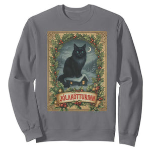 Nordic Christmas Cat Sweatshirt Jolakotturinn Yule Cat Icelandic TS11 Charcoal Print Your Wear