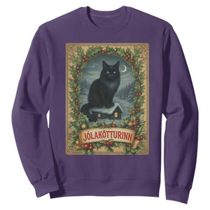 Nordic Christmas Cat Sweatshirt Jolakotturinn Yule Cat Icelandic TS11 Purple Print Your Wear