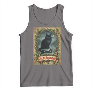 Nordic Christmas Cat Tank Top Jolakotturinn Yule Cat Icelandic TS11 Deep Heather Print Your Wear