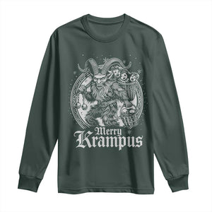 Christmas Krampus Long Sleeve Shirt Merry Krampus Norse Pagan Yule Horror Xmas TS11 Dark Forest Green Print Your Wear