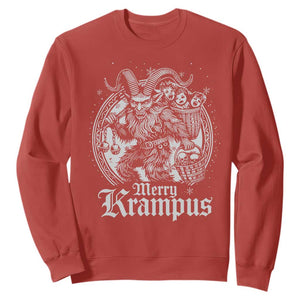 Christmas Krampus Sweatshirt Merry Krampus Norse Pagan Yule Horror Xmas TS11 Red Print Your Wear
