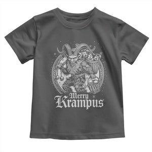Christmas Krampus Toddler T Shirt Merry Krampus Norse Pagan Yule Horror Xmas TS11 Dark Heather Print Your Wear