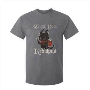 Christmas Krampus Cat T Shirt For Kid Gruss Vom Krampus Pagan Yule Xmas TS11 Charcoal Print Your Wear
