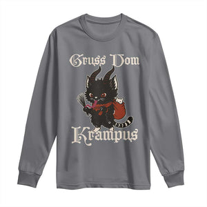 Christmas Krampus Cat Long Sleeve Shirt Gruss Vom Krampus Pagan Yule Xmas TS11 Charcoal Print Your Wear