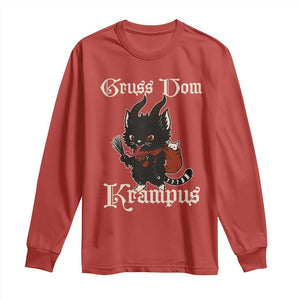 Christmas Krampus Cat Long Sleeve Shirt Gruss Vom Krampus Pagan Yule Xmas TS11 Red Print Your Wear