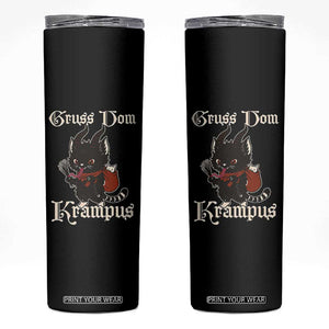 Christmas Krampus Cat Skinny Tumbler Gruss Vom Krampus Pagan Yule Xmas TS11 Black Print Your Wear