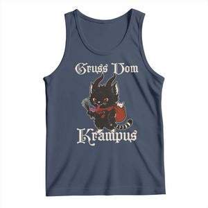 Christmas Krampus Cat Tank Top Gruss Vom Krampus Pagan Yule Xmas TS11 Navy Print Your Wear
