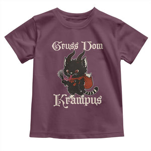 Christmas Krampus Cat Toddler T Shirt Gruss Vom Krampus Pagan Yule Xmas TS11 Maroon Print Your Wear