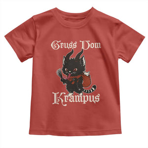 Christmas Krampus Cat Toddler T Shirt Gruss Vom Krampus Pagan Yule Xmas TS11 Red Print Your Wear