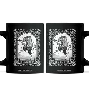Christmas Krampus Coffee Mug Pagan Yule Nordic Xmas Krampus Evil Tarot Card TS11 Black Print Your Wear