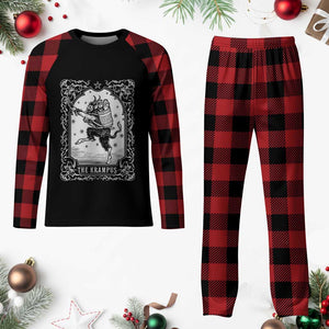 Christmas Krampus Plaid Pajama Set Pagan Yule Nordic Xmas Krampus Evil Tarot Card TS11 Buffalo Plaid Print Your Wear